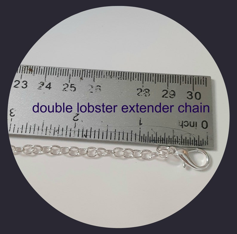 2to 6 inch Silver plated Double Extender chain, 14 mm Small Lobster both ends, soldered links, Anklet, Necklace, Bracelet extender image 2