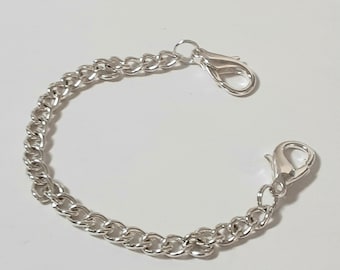 Face Mask Chain 10 to 16 inch Heavy Chain , Double Large Lobster clasp. Silver Plated Mask chain, Nice way to secure or mask