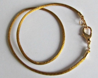 10 to 24  inch Gold Satin Necklace Cord, * Small *  gold Lobster Clasp,  Custom,   Jewelry  Accessory