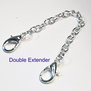 2to 6 inch Silver plated Double Extender chain, 14 mm Small Lobster both ends, soldered links, Anklet, Necklace, Bracelet extender image 1