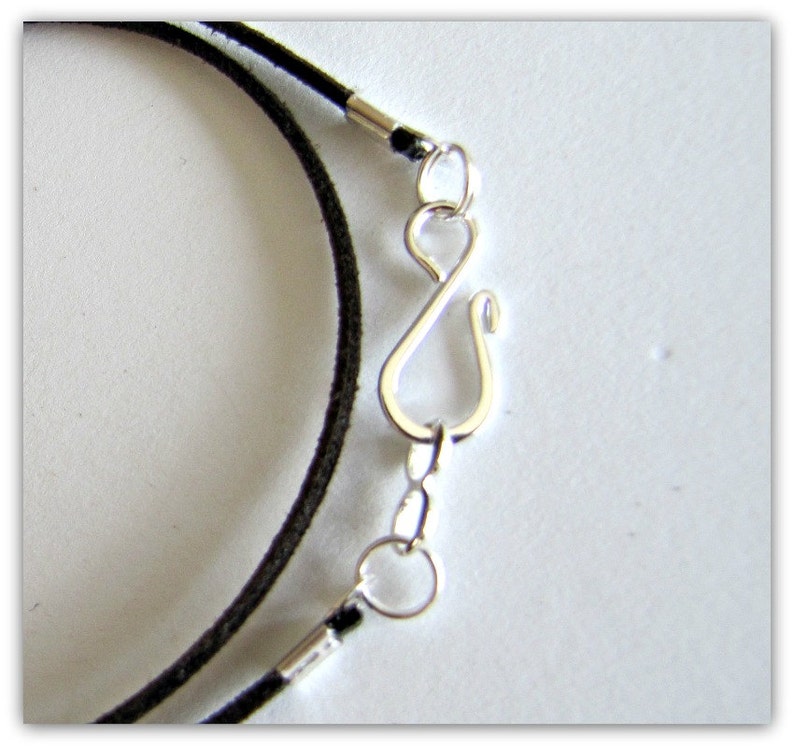 Silver plated Designer Hook Clasp Pendant cord Charm Cord Espresso Brown Choker Necklace Brown Necklace Cord 12 to 24 inch Faux Suede