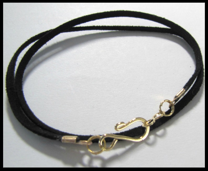 Silver plated Designer Hook Clasp Pendant cord Charm Cord Espresso Brown Choker Necklace Brown Necklace Cord 12 to 24 inch Faux Suede