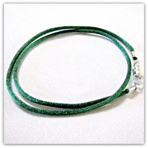 10 to 24 inch, Emerald Green Satin Necklace Cord, Magnetic Clasp, Choker Necklace, Green Cord, Green Satin Cord, 2 mm cord, Custom image 1