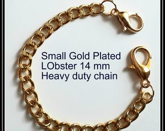 2 to 6 inch Gold plated, Small 14 mm Lobster, Heavy Extender Double clasp both ends, Anklet, Bracelet, Necklace, Extender, Body Jewelry,