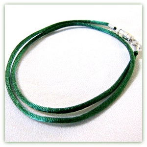 10 to 24 inch, Emerald Green Satin Necklace Cord, Magnetic Clasp, Choker Necklace, Green Cord, Green Satin Cord, 2 mm cord, Custom image 3