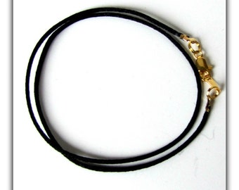 Clasp Pendant on Silk Cord Black / Silver by ENA / Elements and Alloys