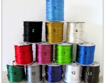 May include: Thirteen spools of thread in various colors, including blue, black, gold, white, red, pink, green, and brown. The spools are numbered 1 through 13.