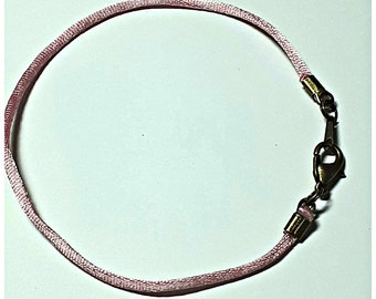 6 to 24 inch 2 mm Pink Satin Necklace Cord, Small  Lobster clasp, Pendant, Choker, Bracelet Cord,  Silver, Gold, Brass Lobster Clasp, Custom