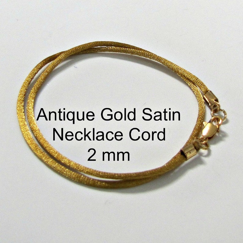 25 to 50 Inch Gold Satin Necklace Cord Extra Long Necklace Etsy