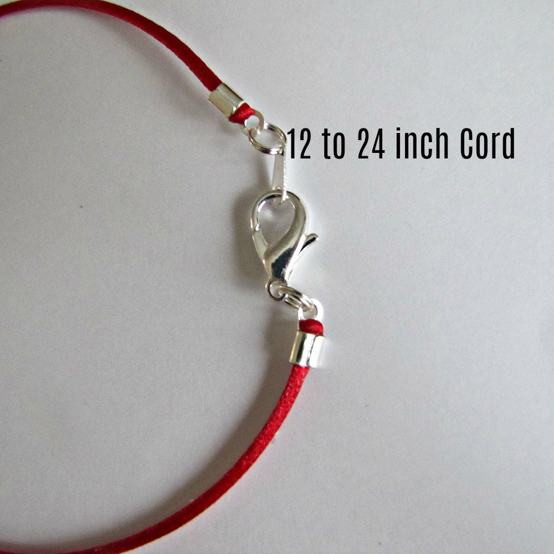10 to 24 Inch Red Satin Necklace Cord, Choker Necklace, Silver, Gold