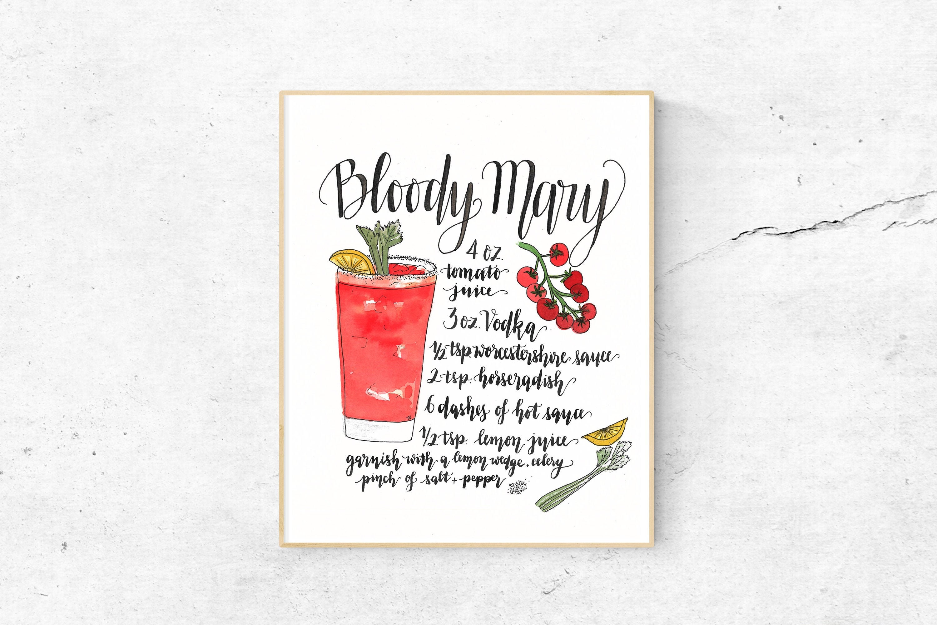 Bloody Mary, Cocktail Recipe, Lantern Press Artwork, Ceramic Mug