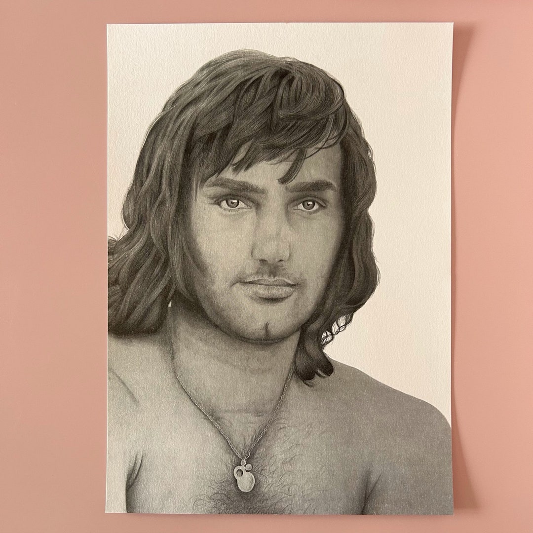 George Best Pencil Portrait A4 Art Print - Etsy