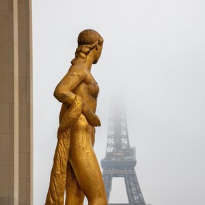 Paris Photography, Jardins du Trocadéro, Gardens of the Trocadero, Statues, Paris, France, Eiffel Tower, Romantic Paris, French Wall Decor