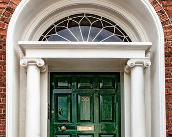 Irish Door Photo, Dublin House Door, Green Door Print, Dublin Wall Decor, Wall Art, Architecture, Irish Travel Print, Classic House