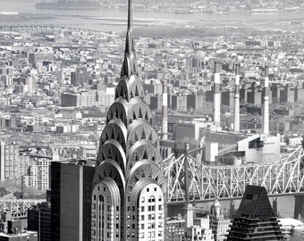 New York City Photograph, Chrysler Building, New York Wall Decor, NYC Wall Art, Black and White, Skyscrapers, New York Print