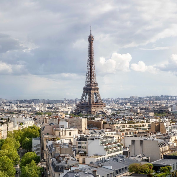 Paris Photography, Eiffel Tower Photo, Paris Memories, French Wall Decor, Aerial View, Arc de Triomphe View, Paris Architecture, Cityscape