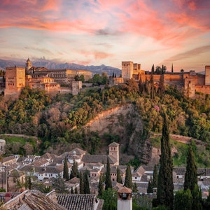 Spain Photograph, Alhambra Photo, Grenada Wall Decor, Wall Art, Spanish Decor, Fortress, Palace, Travel Print, Andalusia Spain