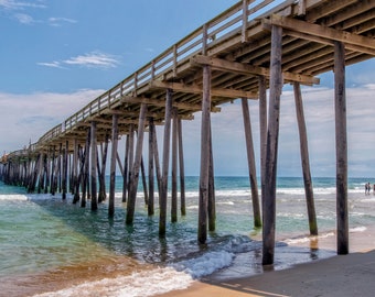 Old Pier Outer Banks, North Carolina, Long Pier Photograph, OBX Photography, North Carolina Beach Photo