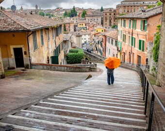 Umbria Photo, Italian Art, Perugia, Village of Perugia, Stone Staircase, Romantic Italy, Travel Print, Italy Decor, Italian Art