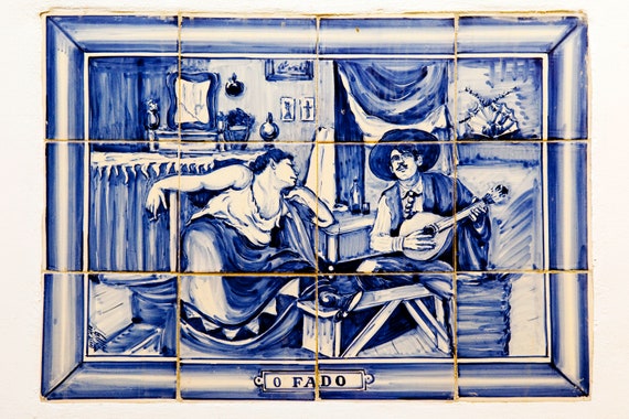 Portuguese Tile Print, Fado Tile, Lisbon Blue Azulejo Photo, Portugal Photography, Wall Decor, Wall Art, Travel Decor, Portuguese Tile Photo