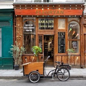 Paris Photography, Île Saint-Louis, bicycle, Paris Cafe, Parisian Wall Decor, French Art, Parisian Memories, Kitchen Art