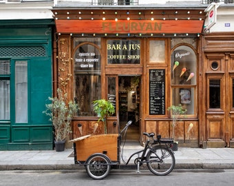 Paris Photography, Île Saint-Louis, bicycle, Paris Cafe, Parisian Wall Decor, French Art, Parisian Memories, Kitchen Art