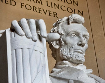 Lincoln Memorial Photograph, Washington DC, Monument, Abraham Lincoln, Patriotic Wall Decor, Wall Art, DC Decor, US President, Statue, Print