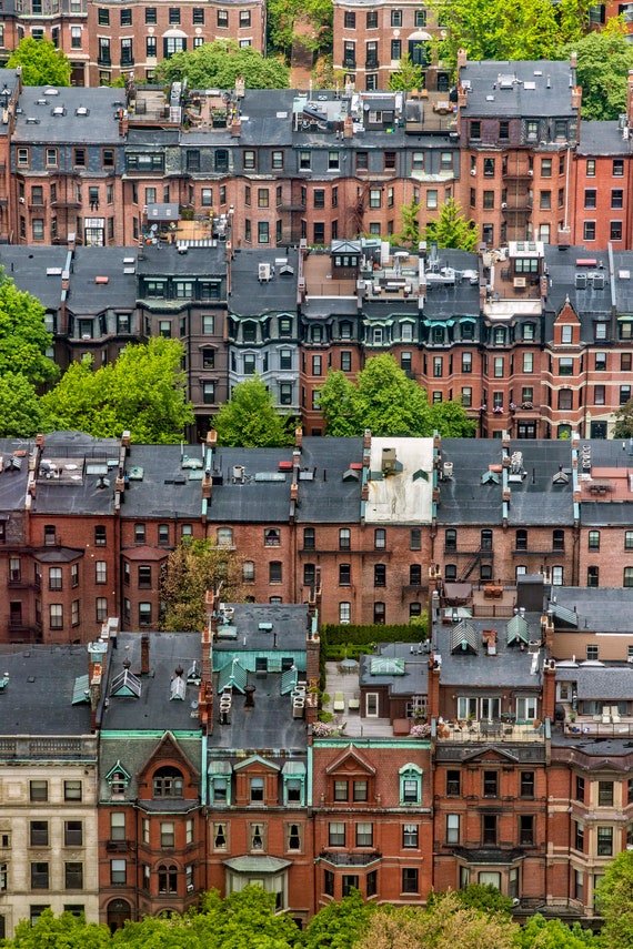 Boston Photograph Back Bay Brownstones Architecture Boston Etsy