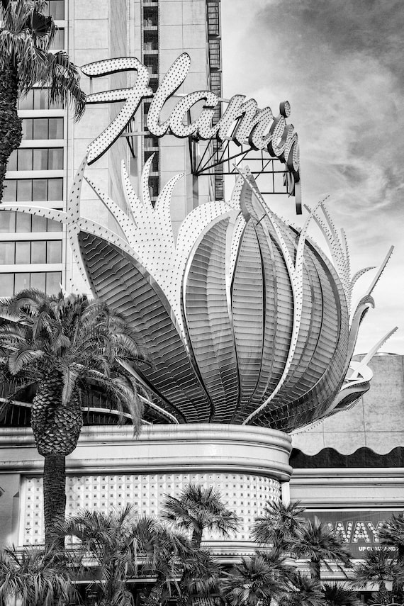 Flamingo Hotel, Casino, Las Vegas Photo, Travel Print, Black and