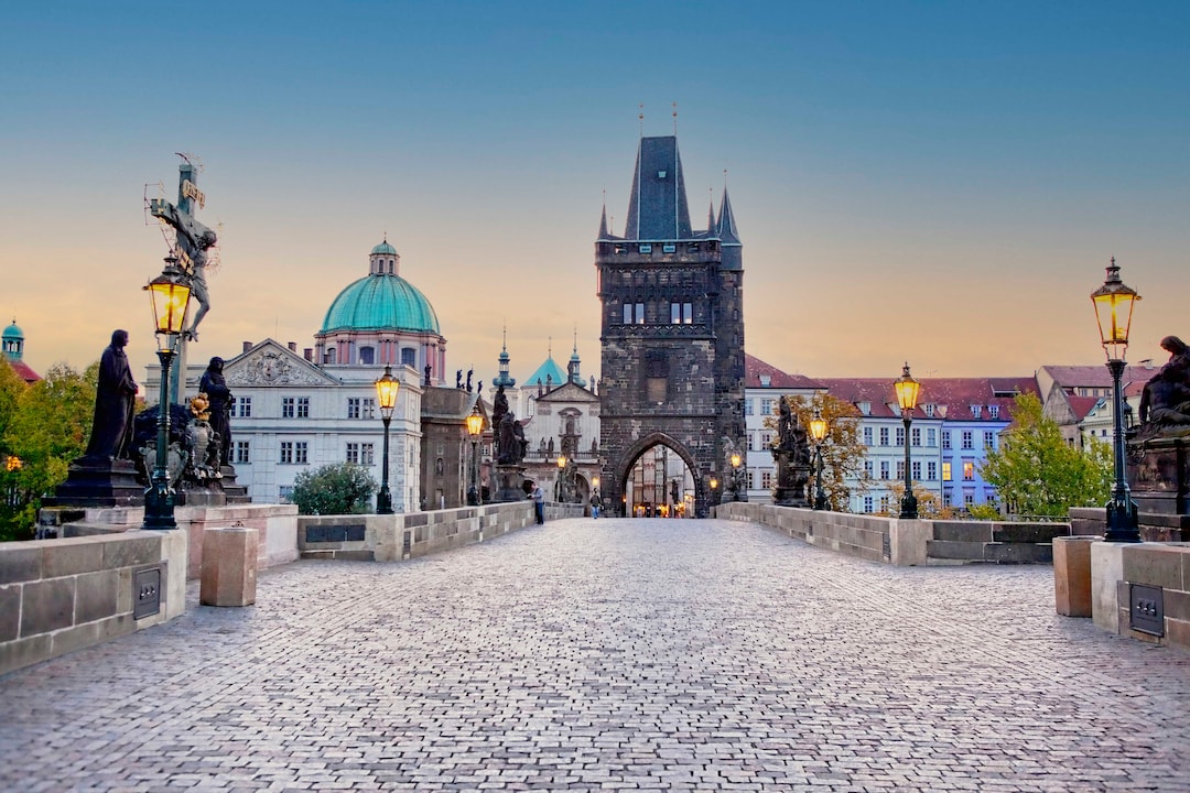 Prague Photograph, Czech Republic, Wall Art, Wall Decor, Charles Bridge, Dawn, Prague Decor