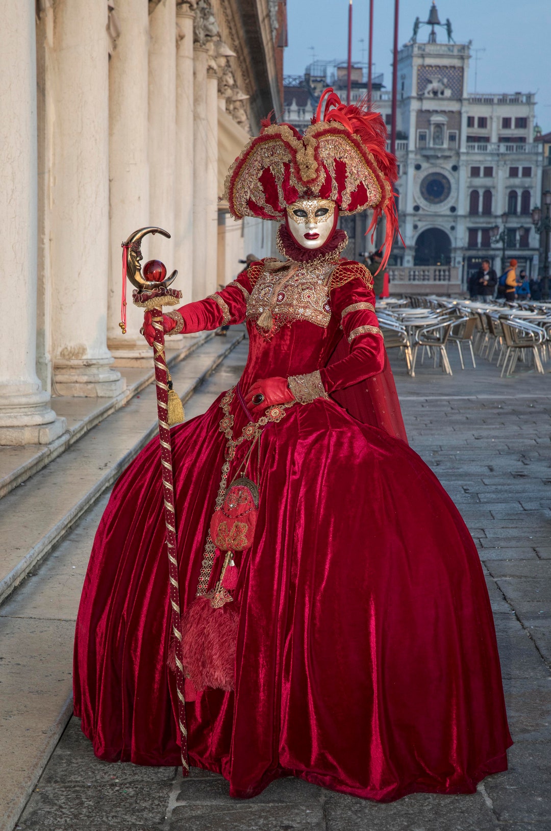 Venice Carnival Photographic Print, Glorious Female Costume in