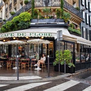 Paris Photography, Cafe de Flore, French Cafe, Parisian Bistro, French Wall Decor, Parisian Art, Wall Decor  Travel Print, Architecture