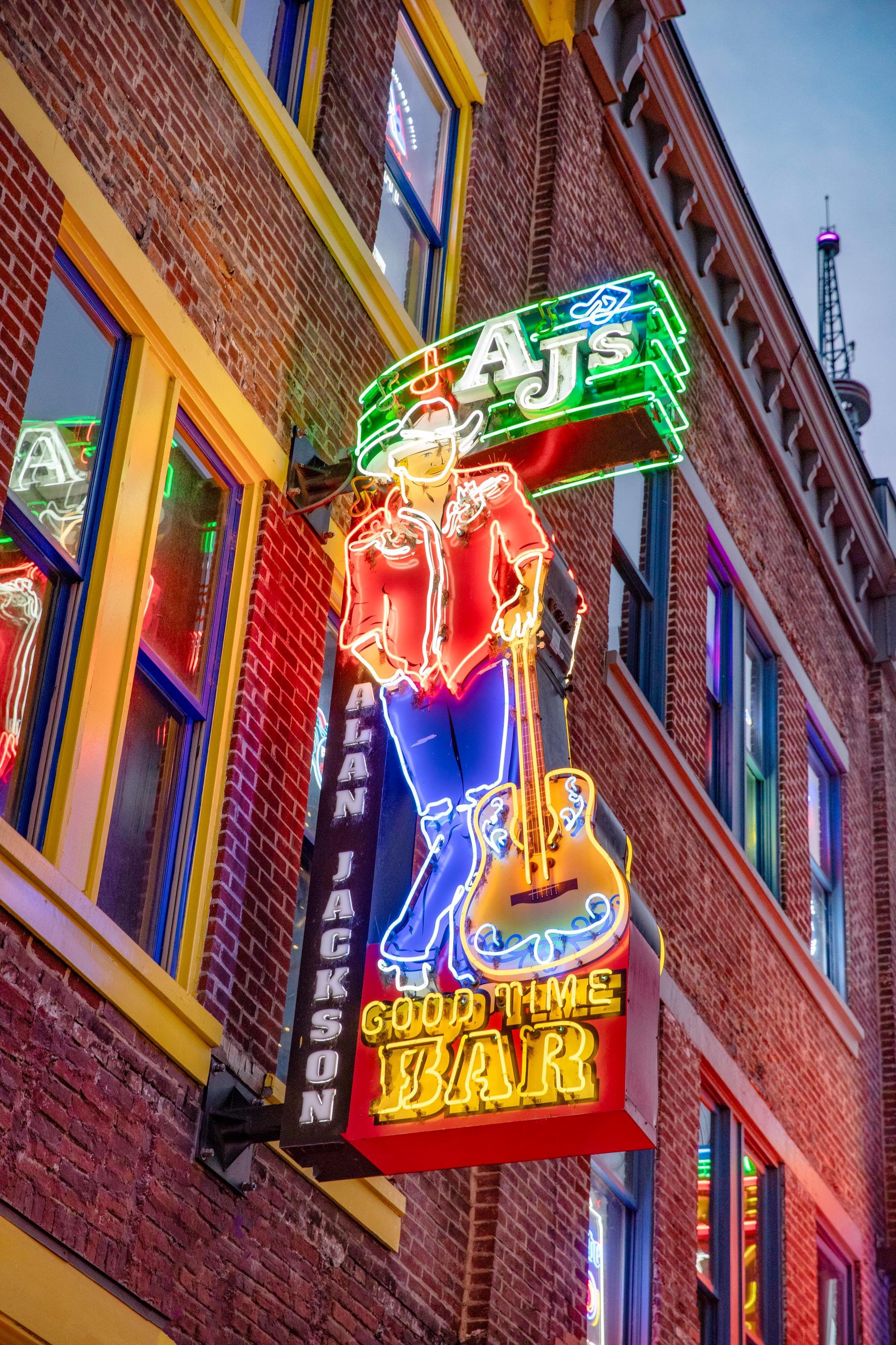 Nashville Photo, Aj's Good Time Bar, Neon Art, Neon Sign, Downtown