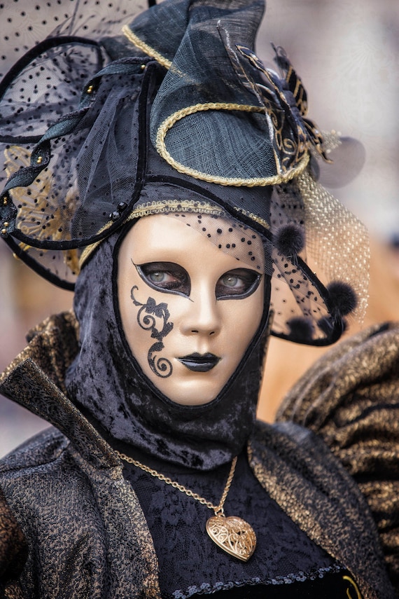Fotografía de Italia, Carnaval de Venecia, Traje veneciano, Máscara  veneciana, Decoración del hogar italiano, Arte de pared de Italia, Mujeres  de moda