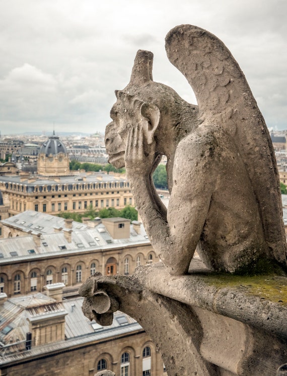 Notre Dame Paris France French Cathedral Gargoyle Statue T-Shirt Notre Dame Paris France French Cathedral Gargoyle Statue T-Shirt