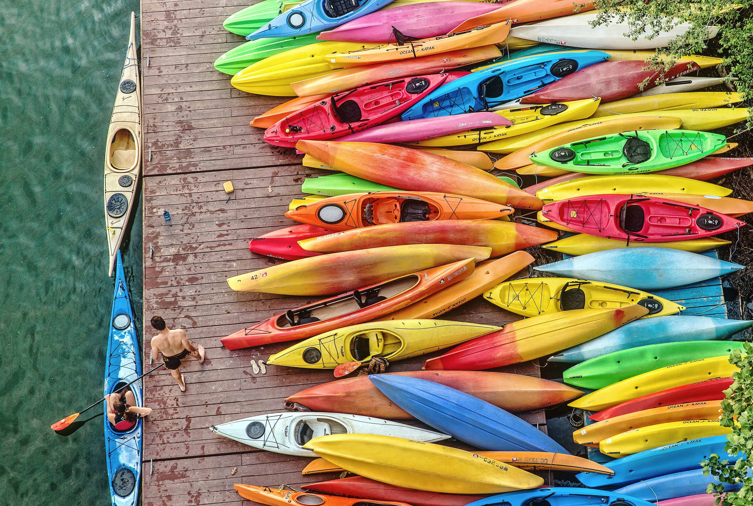 Washington DC; Kayaks; Rainbow; Colorful; Dock; Potomac; River