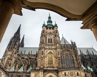Prague Photograph, Czech Republic, Wall Art, Wall Decor, St. Vitus Cathedral, Church, Prague Decor, Historic, Travel Print