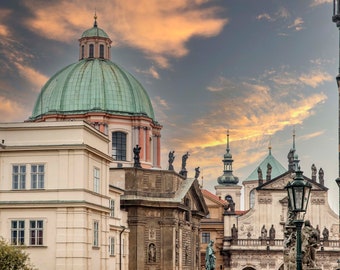 Prague Photograph, Czech Republic, Wall Art, Wall Decor, Prague Architecture, Pastel Color, Prague Decor, Czech Architecture, Travel Print