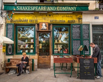 Paris Photography, Shakespeare and Company, Bookstore, Paris Wall Decor, Wall Art, Paris Shop, Famous Bookstore, Romantic Paris