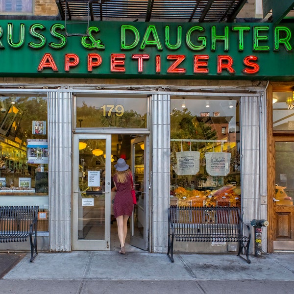 New York City Photograph, Russ & Daughters, Restaurant, New York Wall Decor, NYC Wall Art, Shopfront, Deli, Historic Cafe, Print