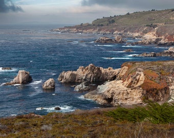 California Coast Print, Big Sur Photography, Stormy Sky, California Wall Art, Wall Decor, Rocky Shore Print, California Decor, Pacific Ocean