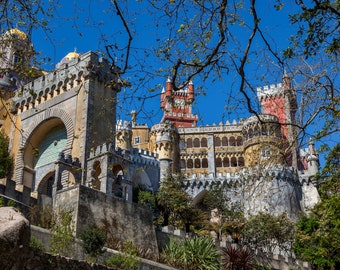 Pena Palace Photo, Sintra Portugal, Portuguese Palace, Portugal Wall Art, Wall Decor, Sintra Architecture, Travel Print