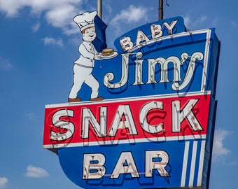 Americana Photo, Snack Bar, Retro Sign, Rural America, Rural Restaurant, Culpeper Virginia, Americana Wall Art, Wall Decor, Americana Art