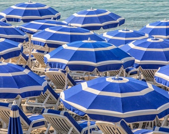 Provence Photographic Print, French Wall Art, France Wall Decor, French Country Art, Nice France, Provence Print, Beach Umbrellas