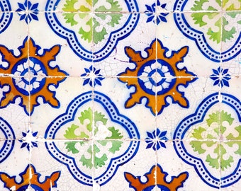 Portuguese Tile Print, Lisbon Blue Azulejo Photo, Portugal Photography, Wall Decor, Wall Art, Travel Decor, Portuguese Tile Photo