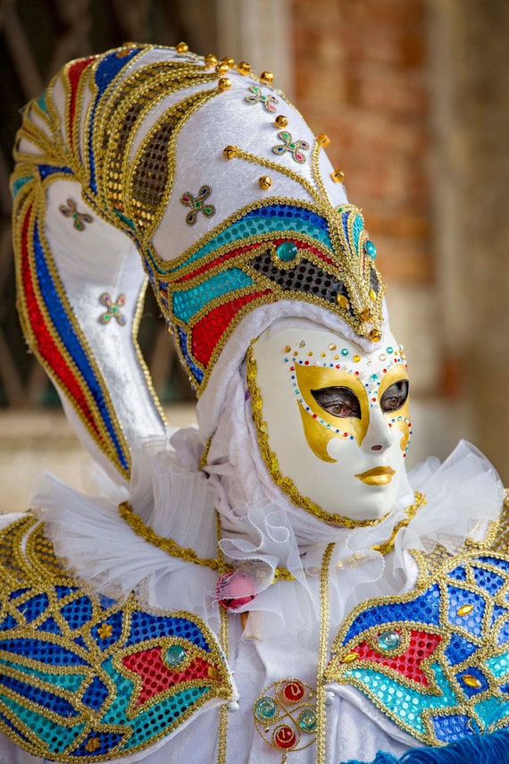 Italy, Venice. Carnival mask on display For sale as Framed Prints