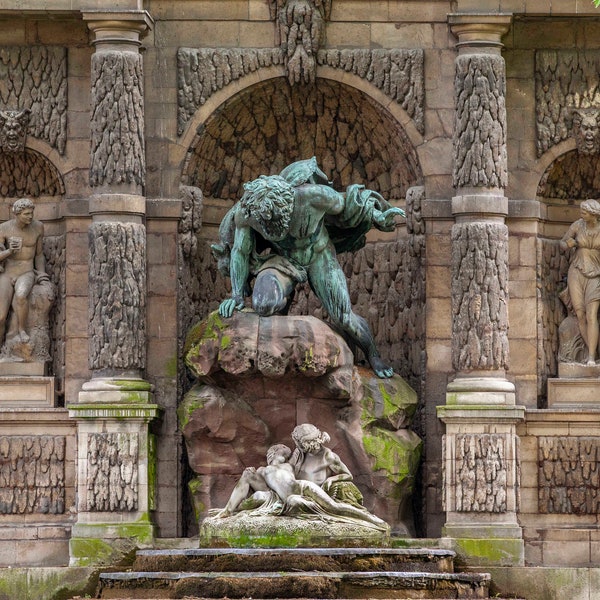 Paris Photography, Luxembourg Gardens, Medici Fountain, Fine Art Photograph, Romantic Urban Paris, Formal Gardens, French Fountain