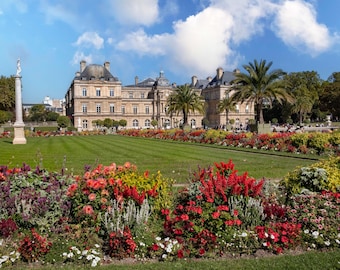 Paris Photography, Luxembourg Gardens, Romantic Paris, French Chateau, Architecture, Formal Garden, Parisian Photo