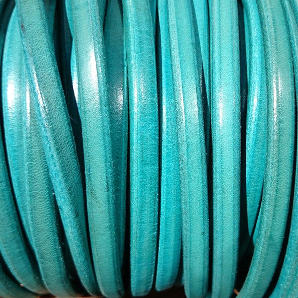 5 metros / yardas 10x6mm ovalado Cordón de cuero grueso azul, cuero de regaliz