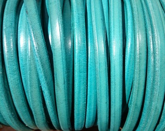 5 meter / yards  10x6mm oval  Blue thick leather cord, licorice leather